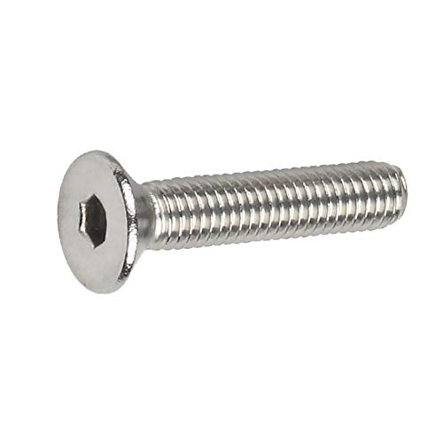 moopw Cabeza plana Pernos Allen - M3 M4 Avellanado Tornillo Allen 304 Acero inoxidable Copa plana Tornillo cabeza hexagonal Tornillos para metales