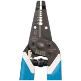 Klein Tools K11095 Klein-Kurve - Pelacables y cortador, para cable trenzado sólido de 8-18 AWG y 10-20 AWG, azul/blanco