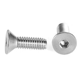 Tornillos de cabeza plana M4 x 10 mm, 100 tornillos de cabeza plana M4-0.7 x 10 mm, tornillo de cabeza plana de acero inoxidable 304, accionamiento de enchufe Allen, rosca completa, acabado brillante, cantidad 100