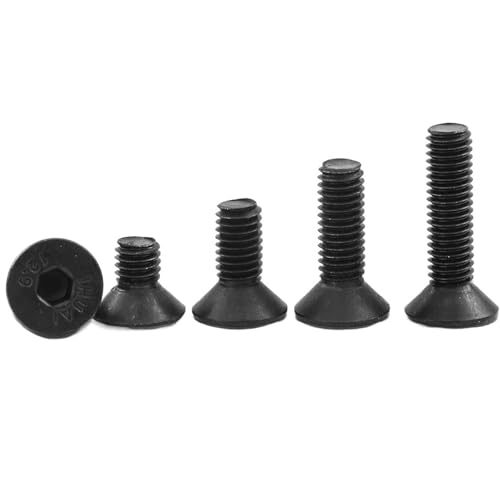 LIUDONGX Tornillo Allen de cabeza plana M2 M2.5 M3 M4 M5 M6 M8 12.9, acero al carbono, casquillo hexagonal, perno de cabeza plana para muebles, 2 a 50 unidades (3 mm, M10 2 unidades)