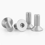 Tornillos de cabeza plana M4 x 10 mm, 100 tornillos de cabeza plana M4-0.7 x 10 mm, tornillo de cabeza plana de acero inoxidable 304, accionamiento de enchufe Allen, rosca completa, acabado brillante, cantidad 100