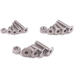 Juego de 440 tornillos hexagonales de cabeza Allen M3 M4 M5 de acero inoxidable con cabeza avellanada plana de acero inoxidable, kit de surtido de tornillos y tuercas
