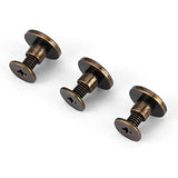 FTVOGUE 20 Unids Remache de Metal Cabeza Plana Cobre LatóN Tornillos Tuercas UñAs Remaches Casquillo de Cuero Accesorios para Abrigos Caps Bolsas DecoracióN(5mm)