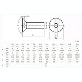 Tornillos de cabeza hueca avellanada plana M10 M12 con llave Allen, acero inoxidable A2 304 (n.º 399)(M10x60mm,1 Piece)