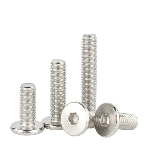 10 Uds M4 M5 M6 304 acero inoxidableornillo de cabeza Allen tornillos metálicos (Color : M6 (10pcs), Size : 6mm)