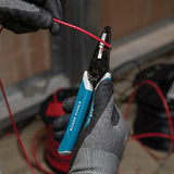 Klein Tools K11095 Klein-Kurve - Pelacables y cortador, para cable trenzado sólido de 8-18 AWG y 10-20 AWG, azul/blanco