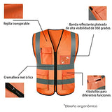 ZIRONG Chaleco de Seguridad Industrial, 3 Pcs Chaleco Reflejantes de Seguridad con 4 Bolsillos, ANSI/ISEA Alta Visibilidad Clase, Apto para Mujeres y Hombres Trabajo Ejecutivo, Correr, Bicicleta