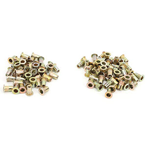Tuercas Remachables, Kit de Tuercas Roscadas de Cabeza Plana Chapadas en Zinc de Color 100 Piezas Kit Surtido de Tuercas Remachadoras Accesorios de Hardware (M4 100 piezas)