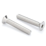 Tornillos de cabeza plana M6 x 50 mm, 25 tornillos de cabeza plana M6-1.0 x 50 mm, tornillo de cabeza plana de acero inoxidable 304, accionamiento de enchufe Allen, rosca completa, acabado brillante, cantidad 25