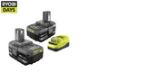 generic1 Ryobi ONE+ batería de iones de litio de 18 V 4.0 Ah (paquete de 2 unidades) y kit de cargador, 1 (PSK006)