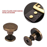 20 juegos 5 mm 6,5 mm 8 mm Kit surtido de latón Tornillo Postes de metal Botón de remache de clavo para bricolaje Decoración de cuero Encuadernación Ranurado Tornillo de cabeza plana (5 mm)