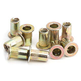 Tuercas Remachables, Kit de Tuercas Roscadas de Cabeza Plana Chapadas en Zinc de Color 100 Piezas Kit Surtido de Tuercas Remachadoras Accesorios de Hardware (M4 100 piezas)