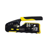 Klein Tools VDV226-110 crimpadora de cables de datos modulares de carraca / pelacables / cortador de cables para conectores RJ11/RJ12 estándar, RJ45 de paso