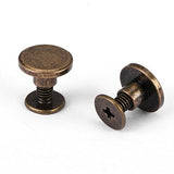 FTVOGUE 20 Unids Remache de Metal Cabeza Plana Cobre LatóN Tornillos Tuercas UñAs Remaches Casquillo de Cuero Accesorios para Abrigos Caps Bolsas DecoracióN(5mm)
