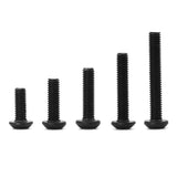 NIULUNBAO - Tornillos de cabeza de botón M4 x 8 mm, 10 mm, 12 mm, 16 mm, 20 mm, tornillos de cabeza de botón, acero de aleación de grado 10.9 métrico, acabado de óxido negro, unidad hexagonal Allen, totalmente roscada, kit surtido de 100 unidades