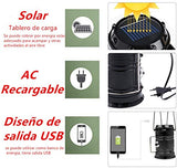 AUSEIN Luz de Camping, 6+1 Led Linterna Solar Linterna Recargable, Lámpara Exterior - Impermeable, Plegable y portátil para emergencias, Pesca,Senderismo,Exterior e Interior
