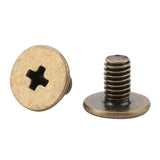 20PCS Conjuntos de Botón de Cabeza Redonda de Latón Remaches Leathercraft Bricolaje Artesanal de Cuero Metal Remache con Hebilla para la Correa del Cinturón Zapatos de Decoración (Bronce)