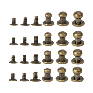 DIYEAH Juego De 72 Piezas De Herrajes Para Artículos De Cuero Tornillos De Remache De Aleación Mini Tachuelas Para Equipaje Cinturones Bolsos Zapatos Proyectos De Manualidades