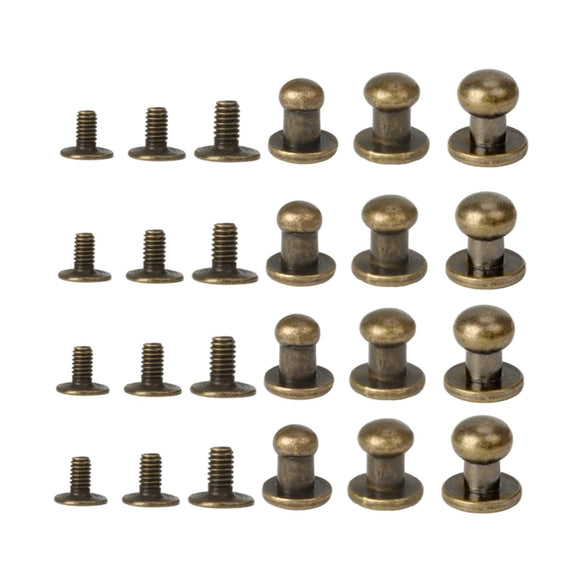 DIYEAH Juego De 72 Piezas De Herrajes Para Artículos De Cuero Tornillos De Remache De Aleación Mini Tachuelas Para Equipaje Cinturones Bolsos Zapatos Proyectos De Manualidades