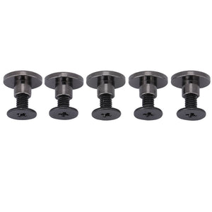 20 unids/set postes de tornillo plano de latón cabeza de remache cinturón remaches cabeza de perno para equipaje cuero artesanía tripulación clavo remache 5mm 8mm negro (5mm)