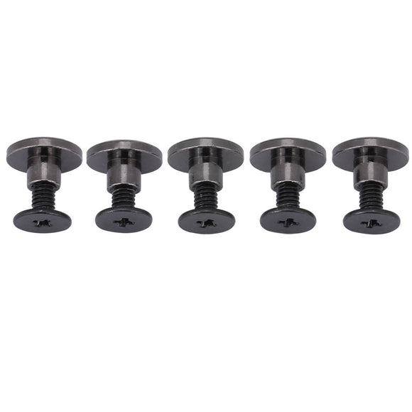 20 unids/set postes de tornillo plano de latón cabeza de remache cinturón remaches cabeza de perno para equipaje cuero artesanía tripulación clavo remache 5mm 8mm negro (5mm)