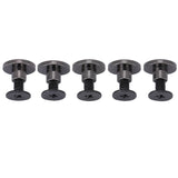 20 unids/set postes de tornillo plano de latón cabeza de remache cinturón remaches cabeza de perno para equipaje cuero artesanía tripulación clavo remache 5mm 8mm negro (5mm)