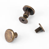 20 juegos de 5 mm 6.5 mm 8 mm Kit surtido de latón Tornillos Postes de metal Botón de remache de clavo para DIY Decoración de cuero Encuadernación Ranurado Tornillo de cabeza plana (6.5 mm)