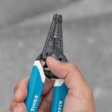 Klein Tools K11095 Klein-Kurve - Pelacables y cortador, para cable trenzado sólido de 8-18 AWG y 10-20 AWG, azul/blanco