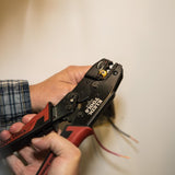 Klein Tools 80013 Kit de herramientas de cableado con pelacables automático y crimpadora de trinquete, gran kit de herramientas eléctricas, 2 piezas