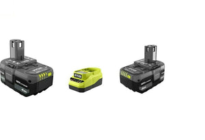 generic1 Ryobi ONE+ batería de iones de litio de 18 V 4.0 Ah (paquete de 2 unidades) y kit de cargador, 1 (PSK006)