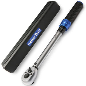 RebarTech Llave dinamométrica de 3/8 pulgadas,5~45 pies-libra = 7~61N.m, Llave de torsión con Entrada de 3/8’, 5~45 ft.lb / 7~61 Nm, torquimetro, torquímetro,