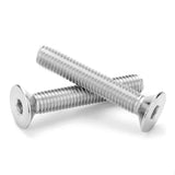 Tornillos de cabeza plana M6 x 50 mm, 25 tornillos de cabeza plana M6-1.0 x 50 mm, tornillo de cabeza plana de acero inoxidable 304, accionamiento de enchufe Allen, rosca completa, acabado brillante, cantidad 25