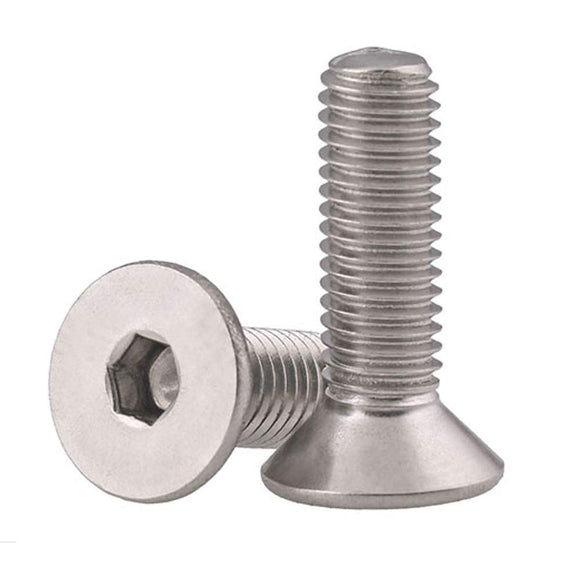 M6-1.0 Tornillos de cabeza plana, acero inoxidable A2-70, DIN 7991, llave Allen, M6 x 16mm (25 PCS)