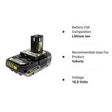 RYOBI ONE+ PBP003 - Batería compacta de iones de litio (18 V)