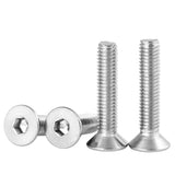 Tornillos de cabeza plana M6 x 50 mm, 25 tornillos de cabeza plana M6-1.0 x 50 mm, tornillo de cabeza plana de acero inoxidable 304, accionamiento de enchufe Allen, rosca completa, acabado brillante, cantidad 25