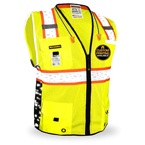 KwikSafety - Charlotte, NC Chaleco de seguridad Big Kahuna, 2 unidades, clase 2 ANSI OSHA, reflectante, alta visibilidad, ligero, para construcción, topógrafos, equipo de trabajo, naranja, mediano