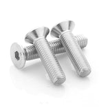 Tornillos de cabeza plana M5 x 20 mm, 50 tornillos de cabeza plana M5-0,8 x 20 mm, tornillo de cabeza plana de acero inoxidable 304, accionamiento de enchufe Allen, rosca completa, acabado brillante, cantidad 50