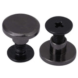 20 unids/set postes de tornillo plano de latón cabeza de remache cinturón remaches cabeza de perno para equipaje cuero artesanía tripulación clavo remache 5mm 8mm negro (5mm)