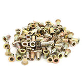 Tuercas Remachables, Kit de Tuercas Roscadas de Cabeza Plana Chapadas en Zinc de Color 100 Piezas Kit Surtido de Tuercas Remachadoras Accesorios de Hardware (M4 100 piezas)