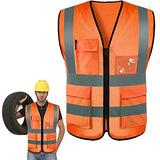 ZIRONG Chaleco de Seguridad Industrial, 3 Pcs Chaleco Reflejantes de Seguridad con 4 Bolsillos, ANSI/ISEA Alta Visibilidad Clase, Apto para Mujeres y Hombres Trabajo Ejecutivo, Correr, Bicicleta