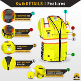 KwikSafety - Charlotte, NC Chaleco de seguridad Big Kahuna, 2 unidades, clase 2 ANSI OSHA, reflectante, alta visibilidad, ligero, para construcción, topógrafos, equipo de trabajo, naranja, mediano