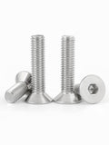 Tornillos de cabeza plana M3 x 25 mm, 50 tornillos de cabeza plana M3-0.5 x 25 mm, tornillo de cabeza plana de acero inoxidable 304, accionamiento de enchufe Allen, rosca completa, acabado brillante, cantidad 50