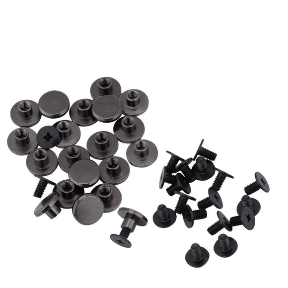Wytino Remache de latón, 20 Juegos Botones de Remache Prisioneros de presión Correa de Cabeza Plana de latón Remaches + Tornillo para Equipaje Bolso Artesanal de Cuero Tornillos(8mm)