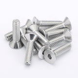 Tornillos de cabeza plana M4 x 18 mm, 75 tornillos de cabeza plana M4-0,7 x 18 mm, tornillo de cabeza plana de acero inoxidable 304, accionamiento de enchufe Allen, rosca completa, acabado brillante, cantidad 75