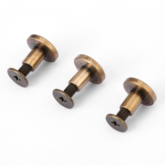 20Pcs Remaches de cuero planos Tornillos de fijación de Chicago Postes Kit de surtido para álbumes de fotos Álbumes de fotos Reparación de cuero(8mm)