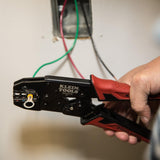 Klein Tools 80013 Kit de herramientas de cableado con pelacables automático y crimpadora de trinquete, gran kit de herramientas eléctricas, 2 piezas