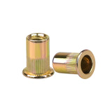 Anwenk 50 Tuercas de Remache de Acero al Carbono Chapado en Zinc, 3/8-16UNC, Cabeza Plana, 0.375 Pulgadas, 0.65 Pulgadas, 0.75 Pulgadas