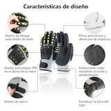 Guantes de trabajo OYEWRK, guantes de seguridad para protección contra cortes e impactos, ligeros y transpirables, de ajuste universal, para obras, mecanizado y más.