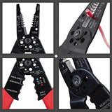 WGGE WG-015 - Pelacables profesional de 8 pulgadas, cortador de alambre, crimpadora de alambre, pelacables, herramientas de cableado y herramienta de mano multifunción.