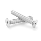 Tornillos de cabeza plana M3 x 25 mm, 50 tornillos de cabeza plana M3-0.5 x 25 mm, tornillo de cabeza plana de acero inoxidable 304, accionamiento de enchufe Allen, rosca completa, acabado brillante, cantidad 50